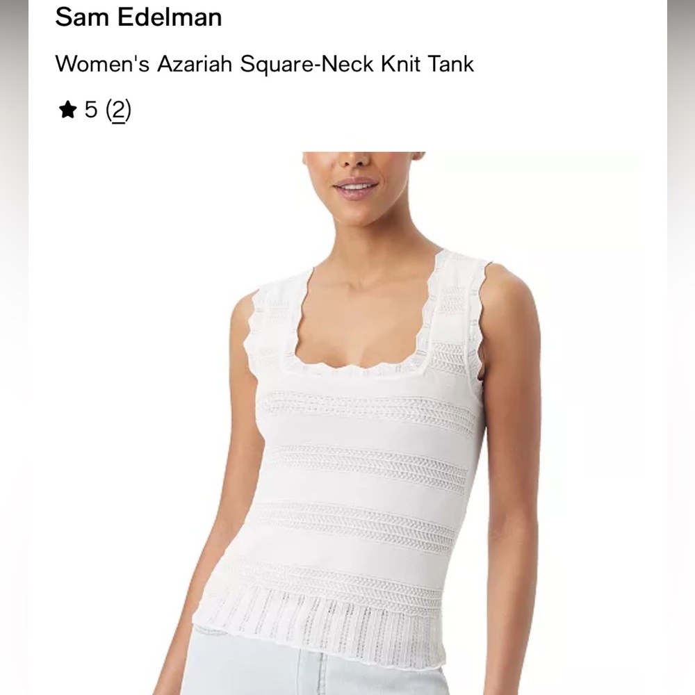 Sam Edelman Azariah Pointelle Sweater Knit Tank Top